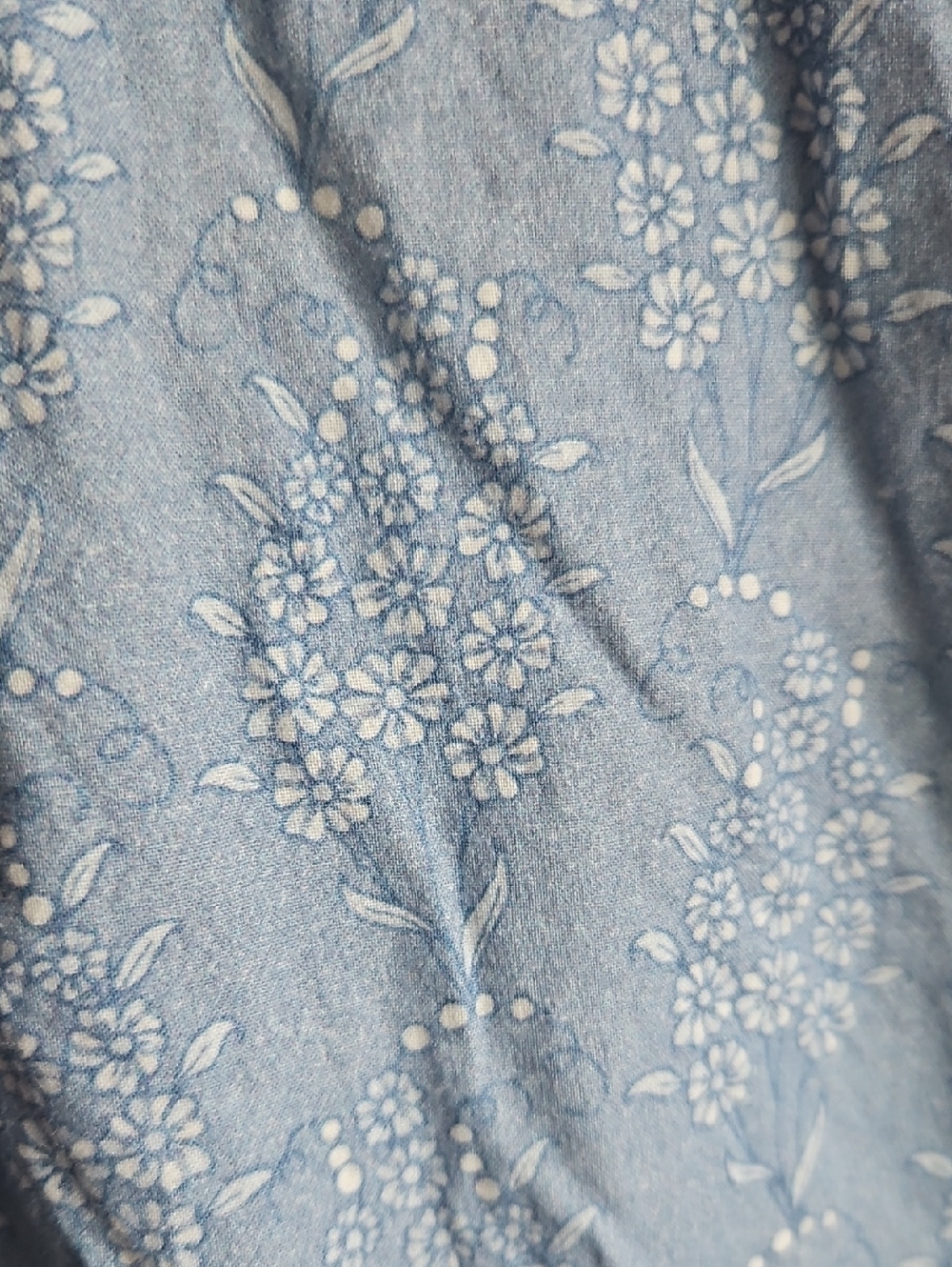 Kate Quinn Women’s Large Cotton Prairie Dress Blue Floral. - Picture 3 of 3